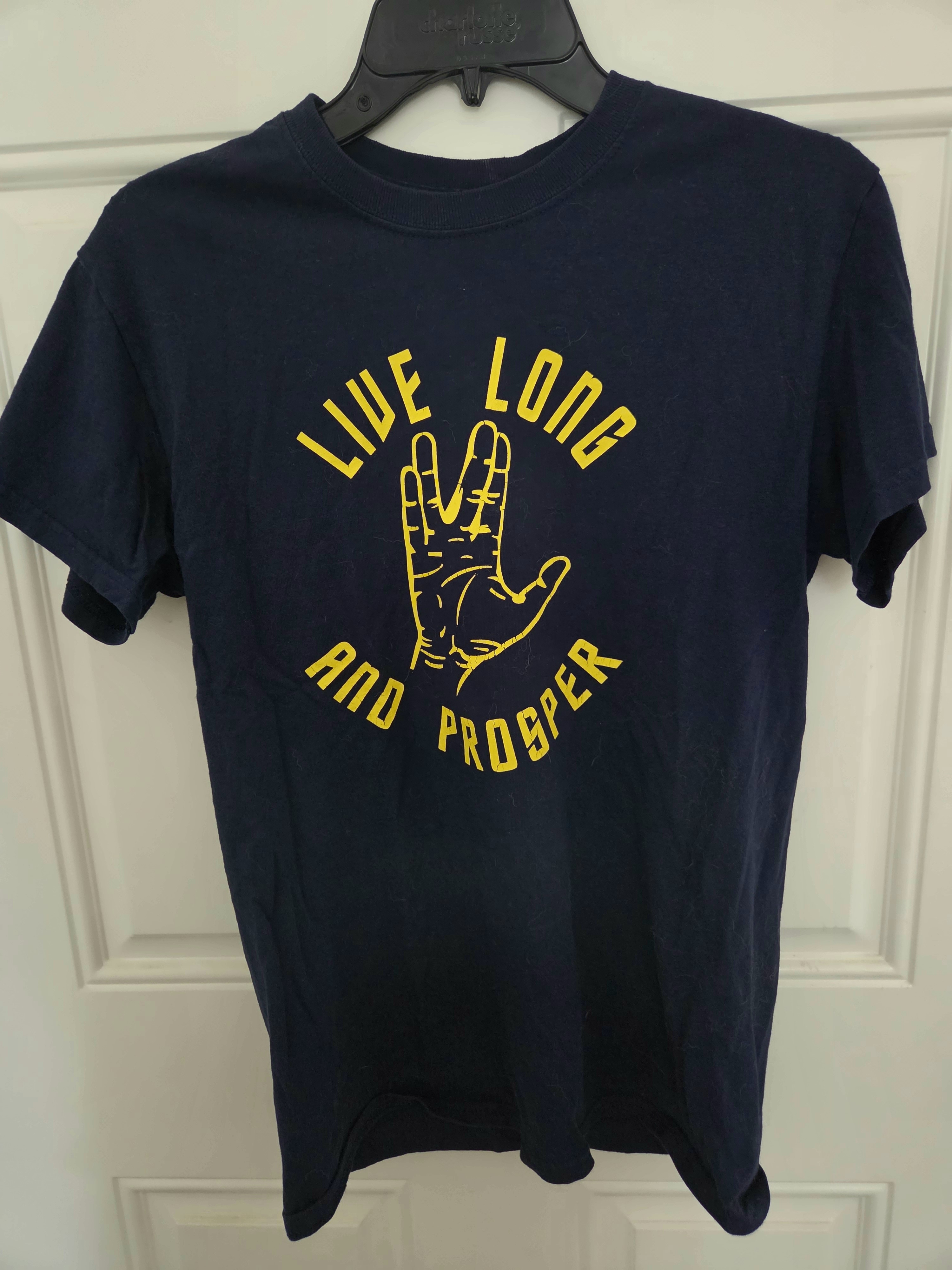 Gildan Navy Tshirt With Blue Logo Tag